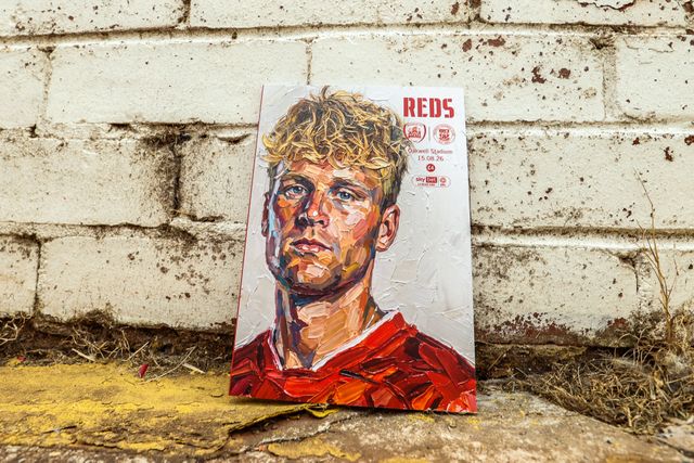 Cameron McGeehan of Barnsley on the front cover of the match day programme during the Sky Bet League One match Barnsley vs Bromley at Oakwell, Barnsley, United Kingdom on 15 August 2026

(Photo by Alfie Cosgrove/News Images)