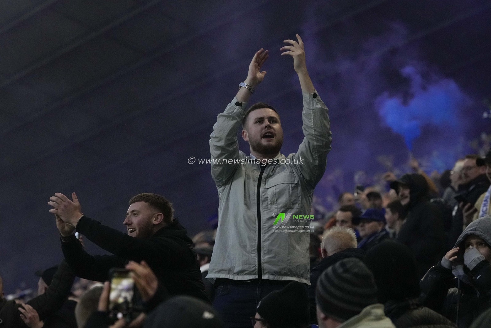 Leicester City fans celebrate their sides goal during the Sky Bet Championship match Preston North End vs Leicester City at Deepdale, Preston, United Kingdom, 29th April 2024

(Photo by Steve Flynn/News Images)