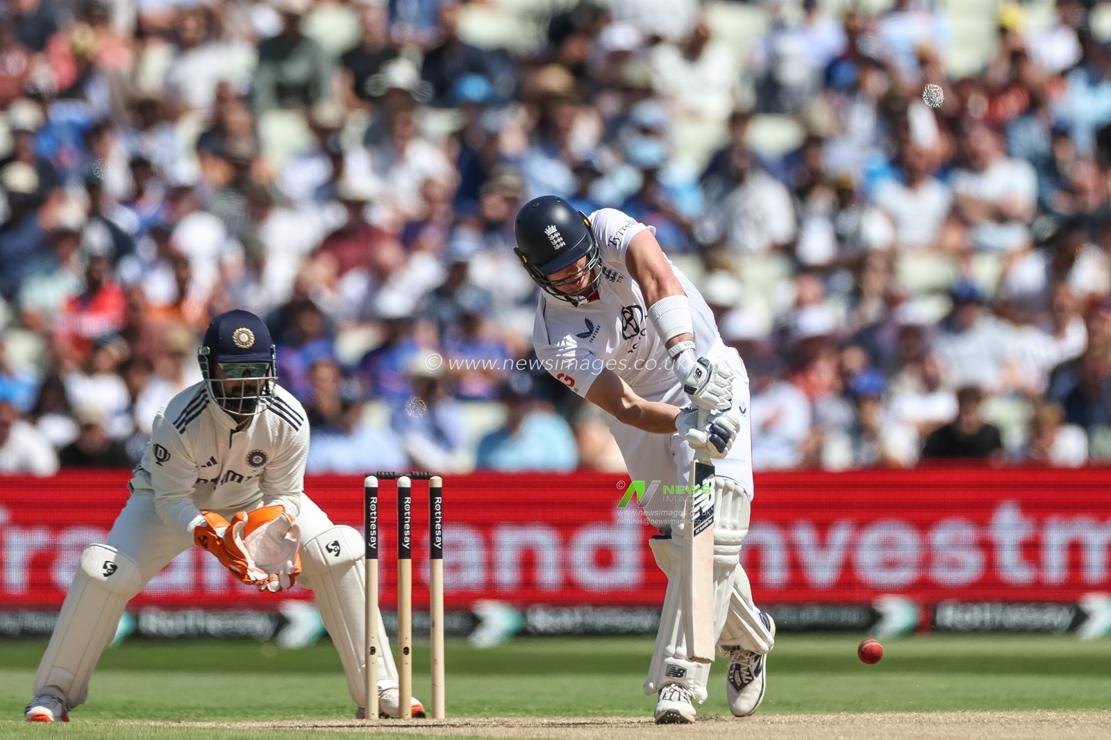 Jamie Smith of England hits a four (4) during the 2nd Rothesay Test Match day 3 England v India at Edgbaston, Birmingham, United Kingdom, 4th July 2025

(Photo by Mark Cosgrove/News Images)