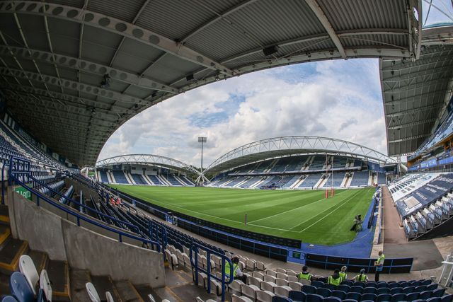 A general view of Accu Stadium ahead of the Betfred Super League Round 23 match Huddersfield Giants vs Warrington Wolves at Accu Stadium, Huddersfield, United Kingdom, 24th August 2025

(Photo by Alfie Cosgrove/News Images)