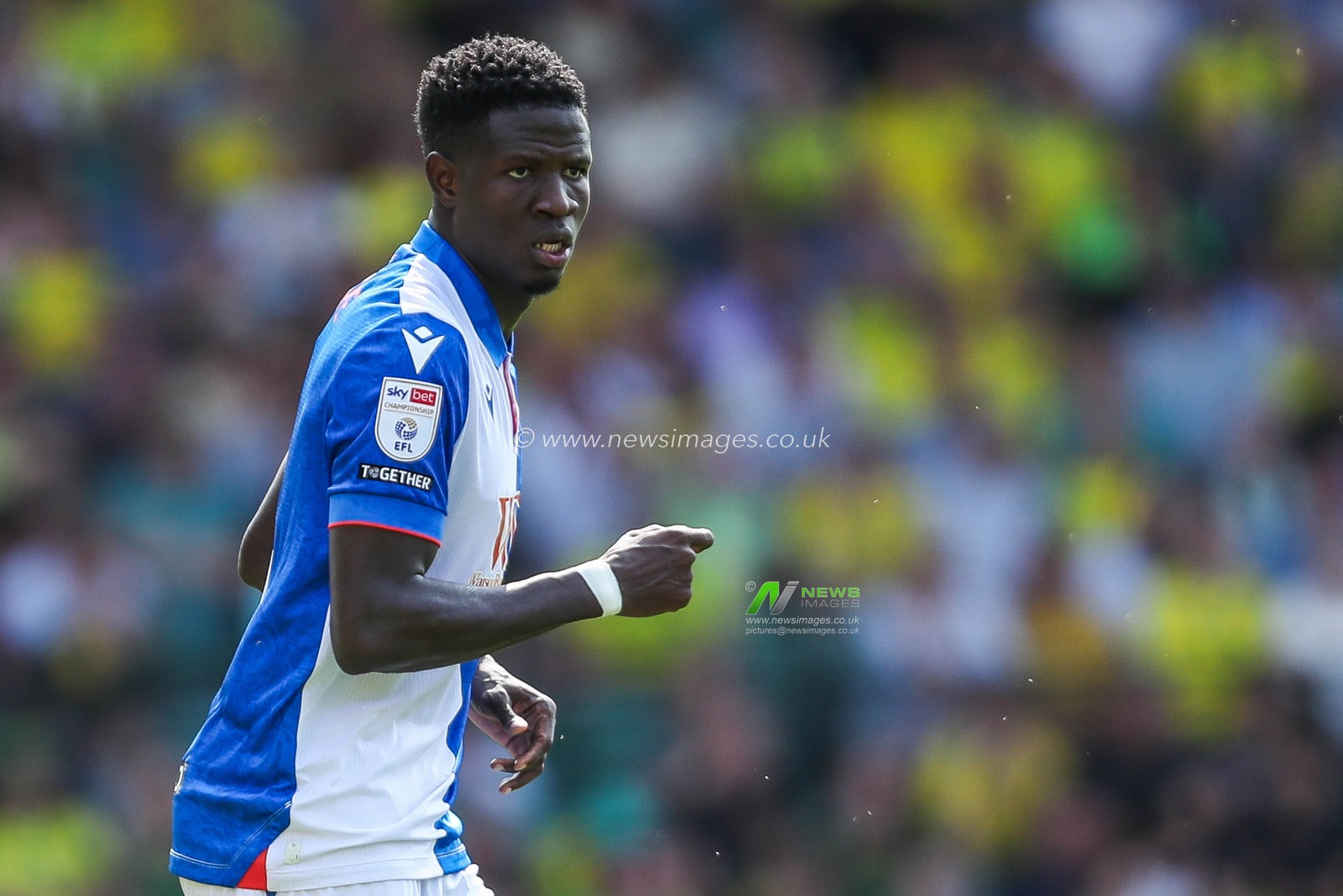 Makhtar Gueye of Blackburn Rovers looks on during the Sky Bet Championship match Norwich City vs Blackburn Rovers at Carrow Road, Norwich, United Kingdom, 17th August 2024

(Photo by Izzy Poles/News Images)