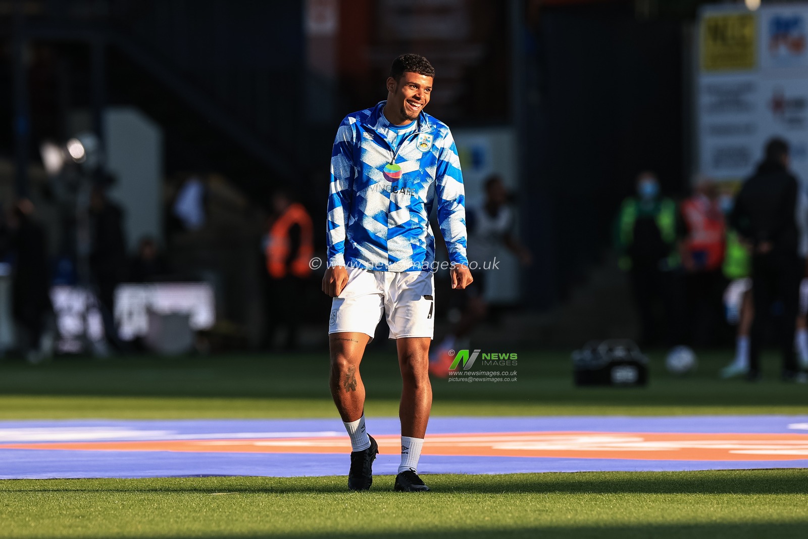 Tino Anjorin #7 of Huddersfield Town during the pre-game warmup