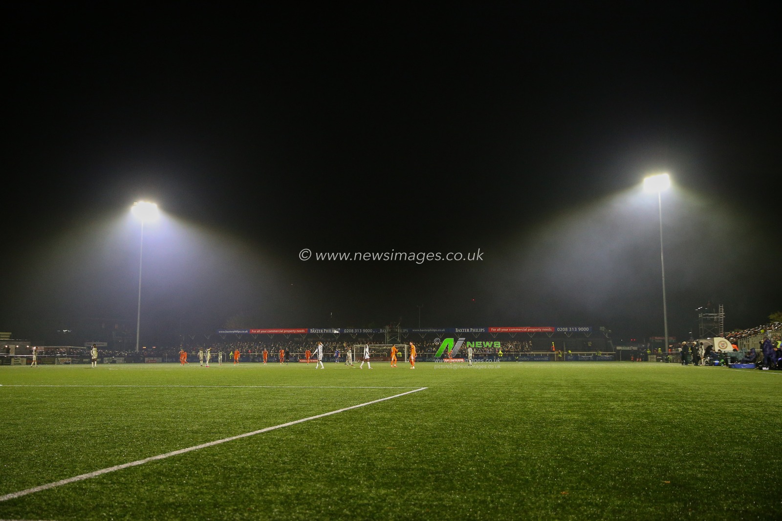 A general view of action during the Emirates FA Cup match Bromley FC vs Blackpool at Bromley Football Club, Hayes Lane, United Kingdom, 4th November 2023

(Photo by Gareth Evans/News Images)
