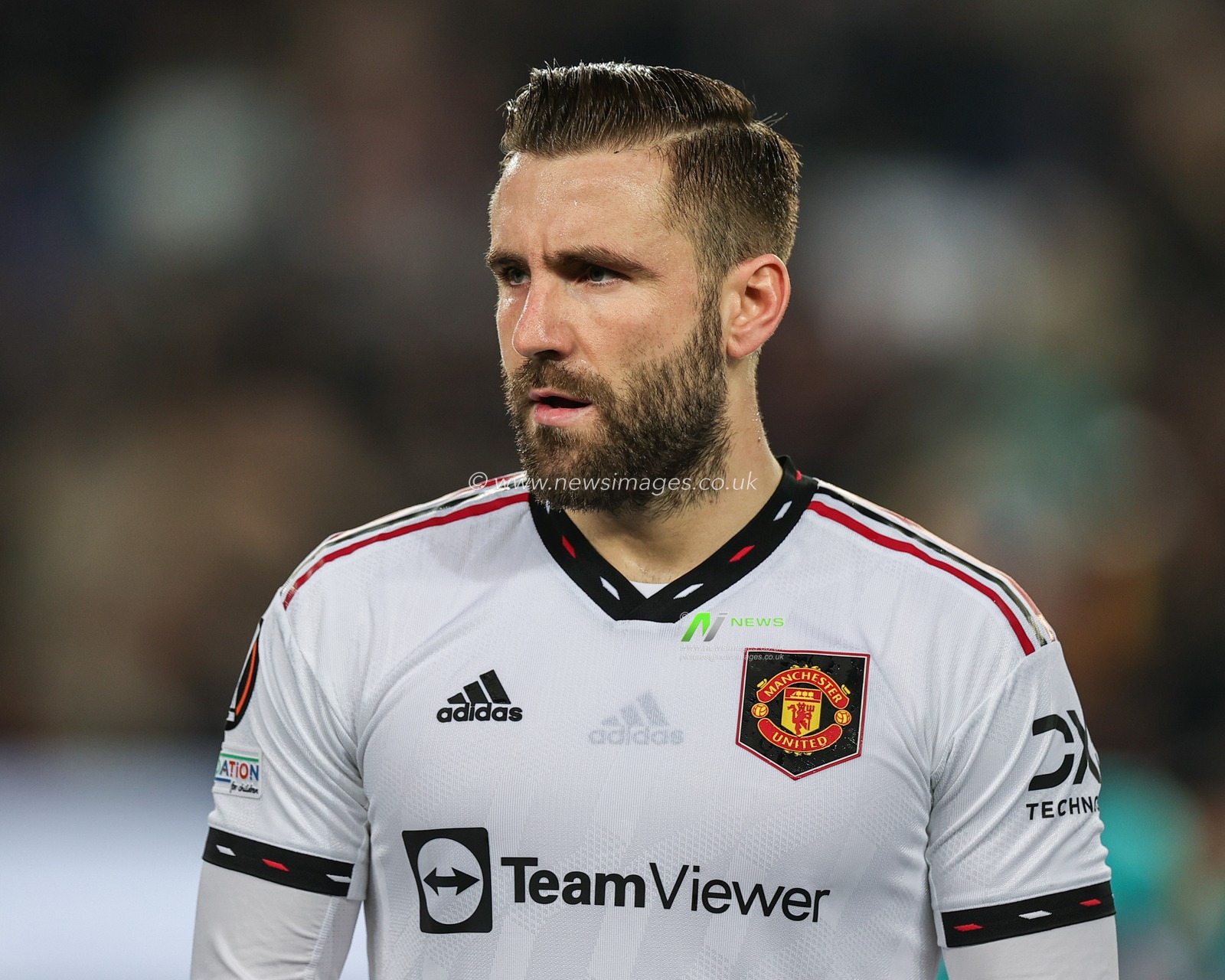 Luke Shaw #23 of Manchester United during the UEFA Europa League Knockout Round Play-Offs Barcelona vs Manchester United at Spotify Camp Nou, Barcelona, Spain, 16th February 2023

(Photo by Mark Cosgrove/News Images)