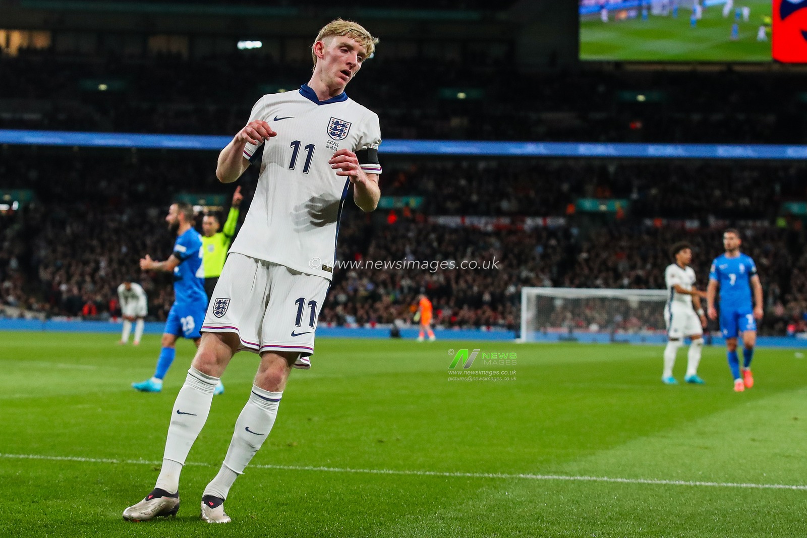 Anthony Gordon of England reacts during the UEFA Nations League - League B - Group B2 - match England vs Greece at Wembley Stadium, London, United Kingdom, 10th October 2024

(Photo by Gareth Evans/News Images)