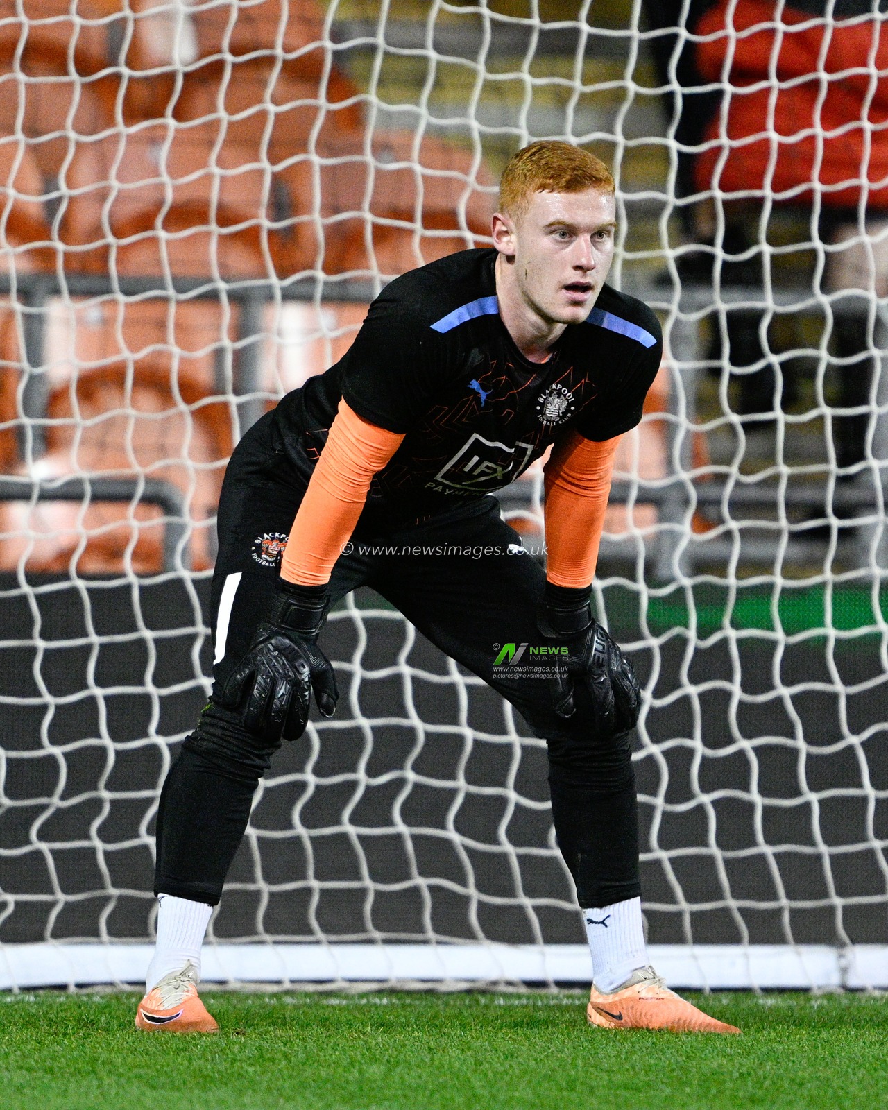 Mackenzie Chapman #13 of Blackpool warms up ahead of the match, during the Emirates FA Cup Second Round match Blackpool vs Forest Green Rovers at Bloomfield Road, Blackpool, United Kingdom, 19th December 2023

(Photo by Cody Froggatt/News Images)