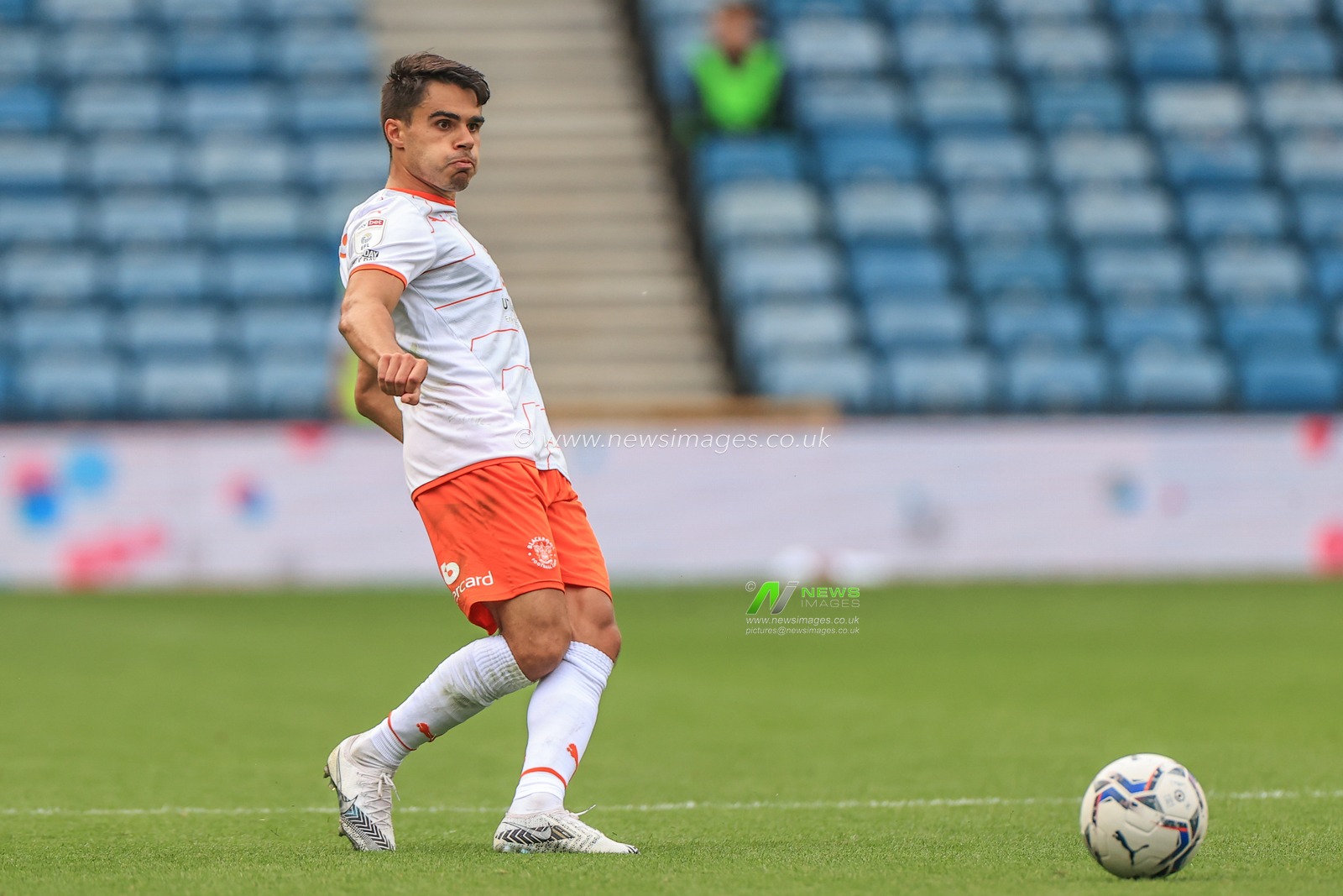 Reece James #5 of Blackpool in action during the game