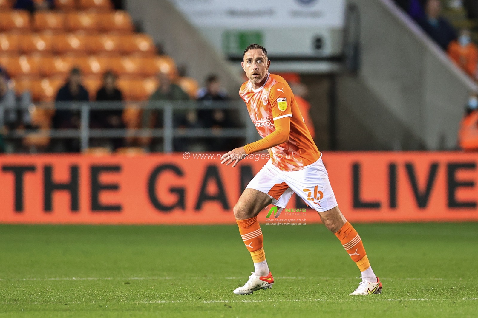 Richard Keogh #26 of Blackpool during the game