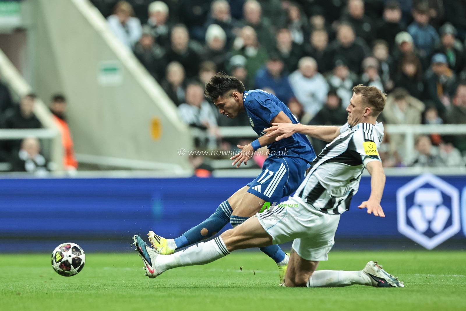 Camilo Durán of Qarabag scores to make it 2-1 during the UEFA Champions League Knockout Round Play-offs Newcastle Untied vs Qarabag at St. James's Park, Newcastle, United Kingdom on 24 February 2026

(Photo by Mark Cosgrove/News Images)