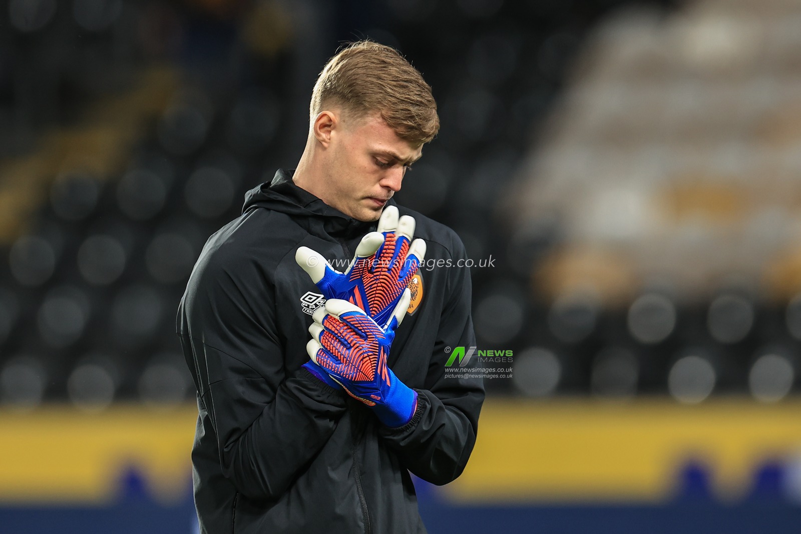 Harvey Cartwright #32 of Hull City during the pre-game warmup