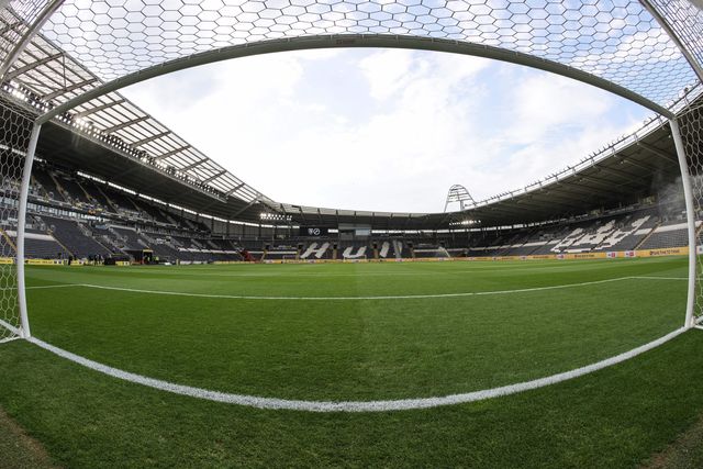 A general view of The MKM Stadium from the goalmouth during the Sky Bet Championship Play-Offs Semi-Final first leg Hull City v Millwall at MKM Stadium, Hull, United Kingdom on 08 May 2026

(Photo by Mark Cosgrove/News Images)