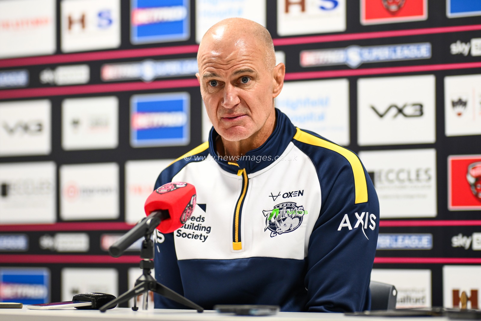 Brad Arthur Head Coach of Leeds Rhinos during the post match press conference after the Betfred Super League match Round 2 Salford Red Devils vs Leeds Rhinos at Salford Community Stadium, Eccles, United Kingdom, 22nd February 2025

(Photo by Craig Thomas/News Images)
