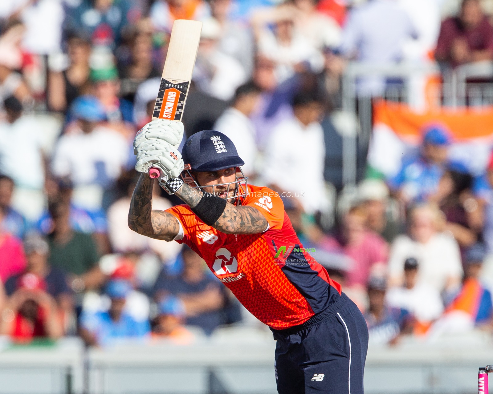 3rd of July 2018 , Emirates Old Trafford, Manchester, England, 1st IT20, Vitality IT20 Series, England v India; Alex Hales of England
