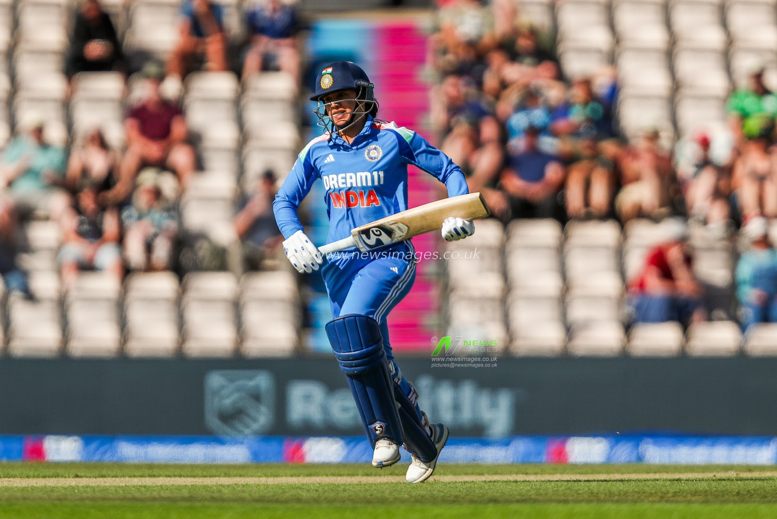 Smriti Mandhana of India bats during the 1st Metro Bank One Day International match England Women vs India Women at The Utilita Bowl, Southampton, United Kingdom, 16th July 2025

(Photo by Izzy Poles/News Images)