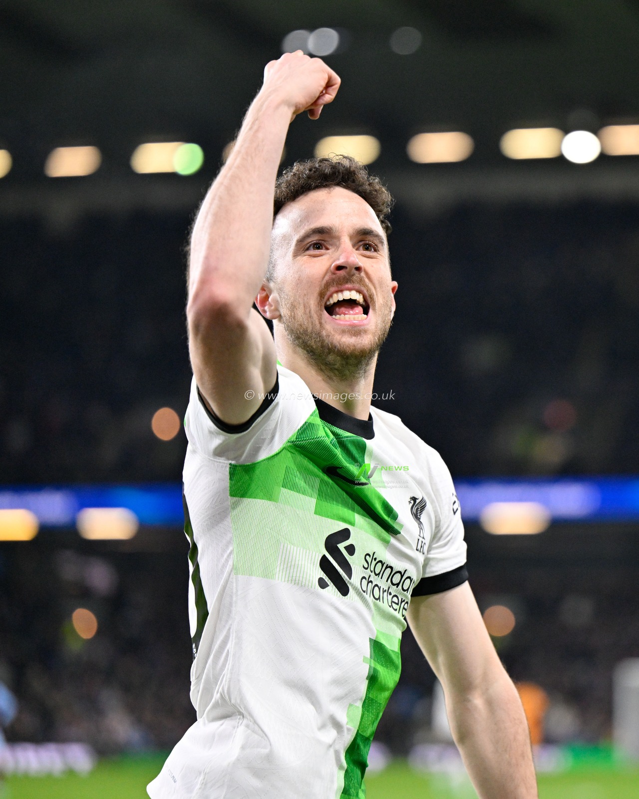 Diogo Jota 20# of Liverpool Football Club celebrates his goal to make it 0-2 to Liverpool, during the Premier League match Burnley vs Liverpool at Turf Moor, Burnley, United Kingdom, 26th December 2023

(Photo by Cody Froggatt/News Images)
