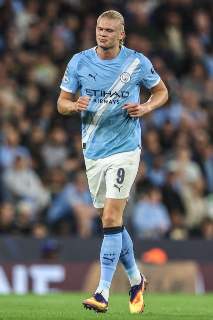 Erling Haaland of Manchester City during the UEFA Champions League 2025/26 Phase MD1 Manchester City vs Napoli League at The City of Manchester Stadium, Manchester, United Kingdom, 18th September 2025

(Photo by Alfie Cosgrove/News Images)