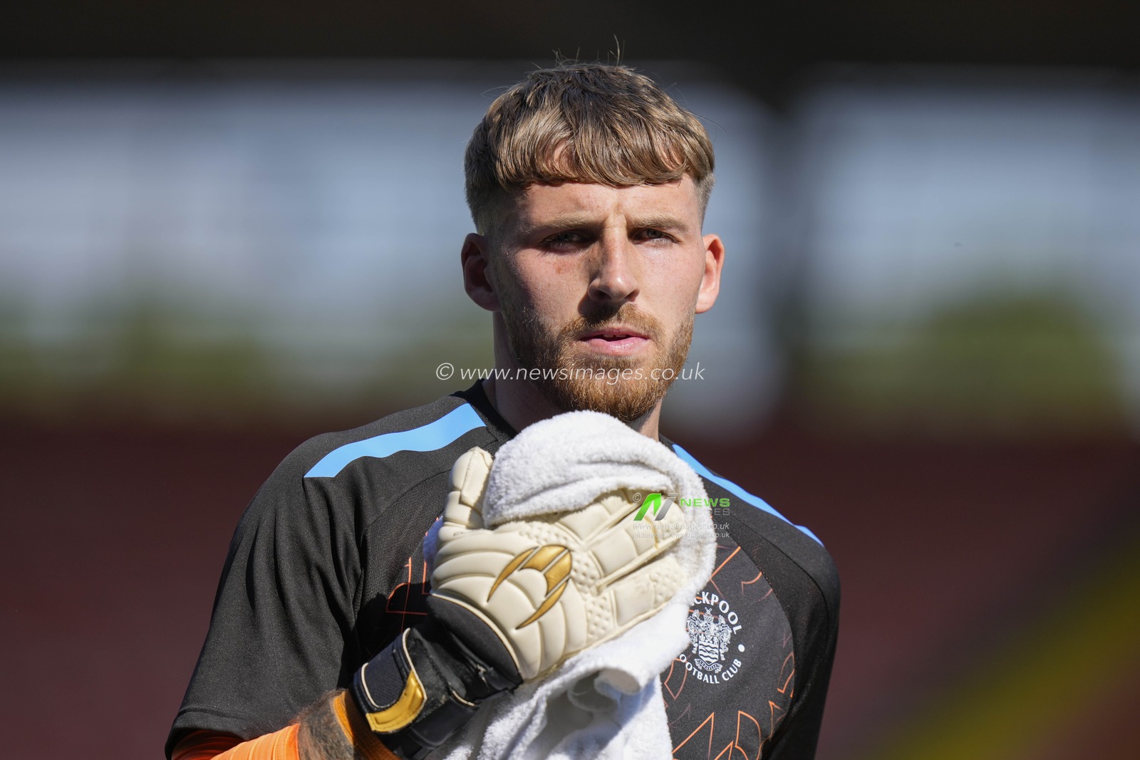 Daniel Grimshaw #32 of Blackpool warms up before the Sky Bet League 1 match Blackpool vs Wigan Athletic at Bloomfield Road, Blackpool, United Kingdom, 2nd September 2023

(Photo by Steve Flynn/News Images)