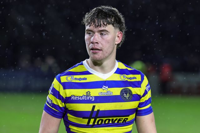 Ewan Smith of Warrington Wolves during the Pre Season match Warrington Wolves vs Leigh Leopards at Halliwell Jones Stadium, Warrington, United Kingdom, 30th January 2026

(Photo by Mark Cosgrove/News Images)
