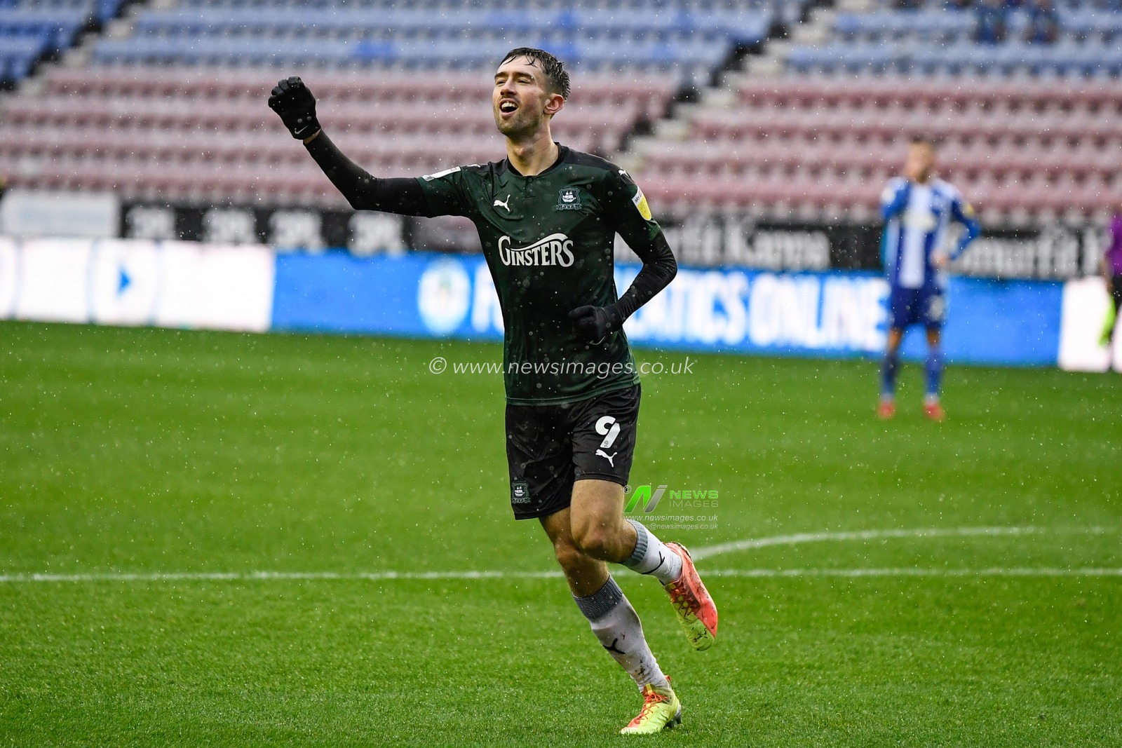 CELEBRATION  Ryan Hardie (9) of Plymouth Argyle celebrates scoring a goal to make it 0-1