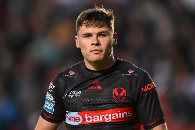 Jack Welsby of St. Helens during the Betfred Super League Round 13 match St Helens vs Catalans Dragons at Totally Wicked Stadium, St Helens, United Kingdom, 31st May 2024

(Photo by Craig Thomas/News Images)