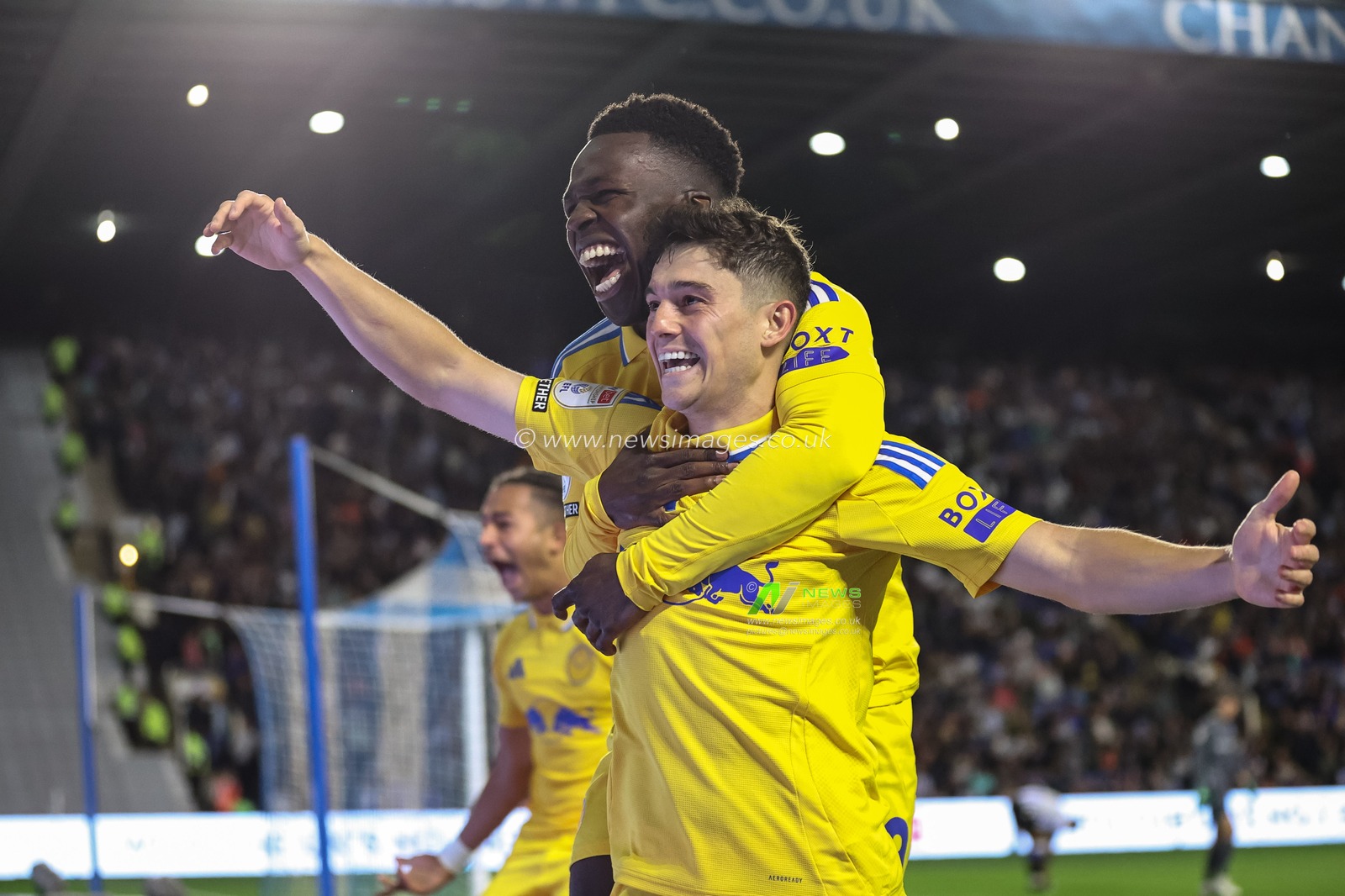 Dan James of Leeds United celebrates his goal to make it 0-2 during the Sky Bet Championship match Sheffield Wednesday vs Leeds United at Hillsborough, Sheffield, United Kingdom, 23rd August 2024

(Photo by Mark Cosgrove/News Images)