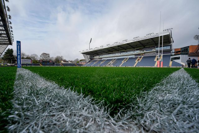 A general view of the pitch and stands through the goal during the Betfred Super League round 1 match Leeds Rhinos vs Warrington Wolves at AMT Headingley Stadium, Leeds, United Kingdom on 29 March 2026

(Photo by Maynard Manyowa/News Images)