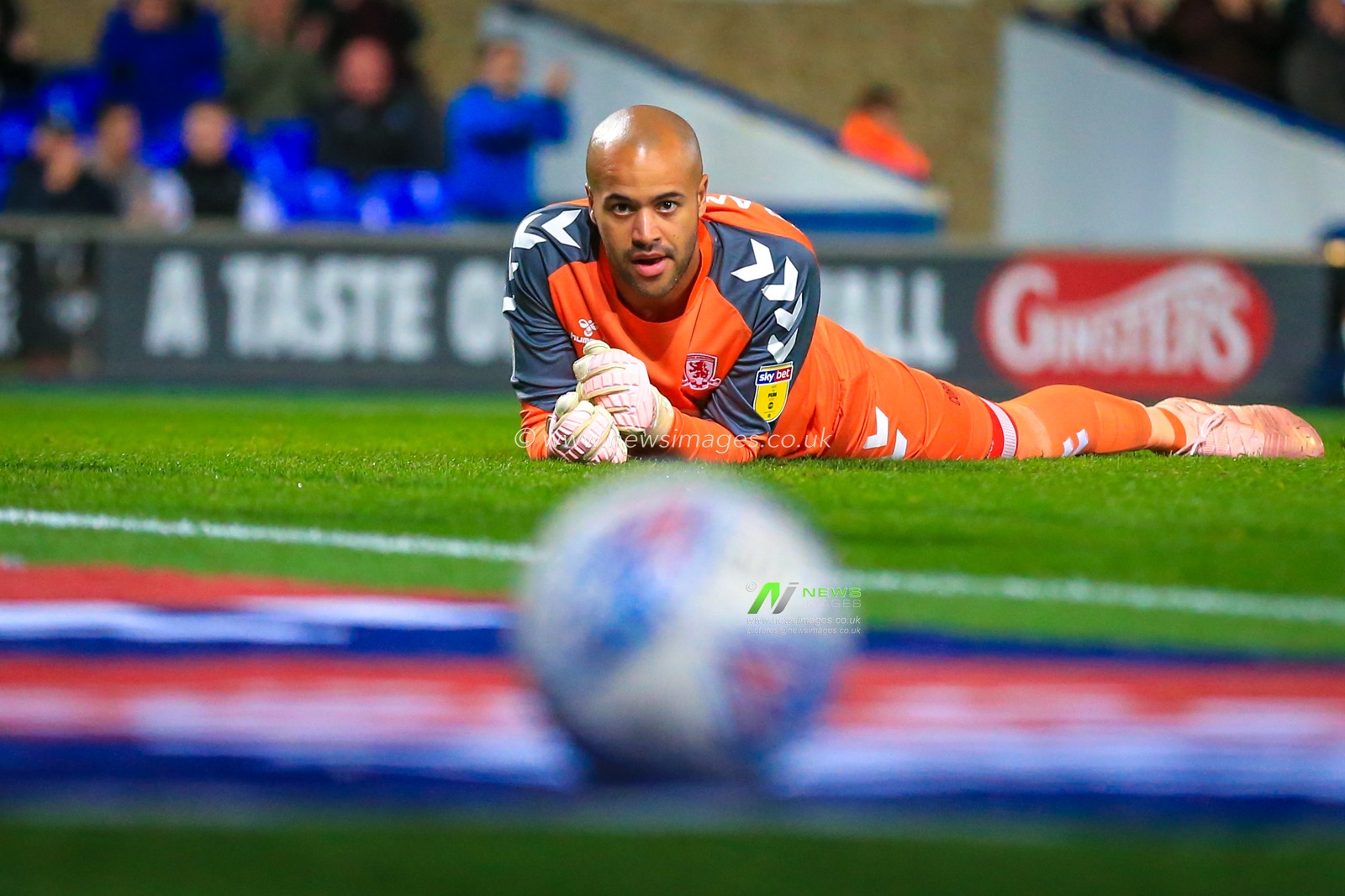 2nd October 2018, Portman Road, Ipswich, England; Sky Bet Championship Ipswich Town v Middlesbrough  ; Darren Randolph (23) of Middlesbrough reacts to a missed opportunity by Ipswich.

Credit: Georgie Kerr/News Images,

English Football League images are subject to DataCo Licence