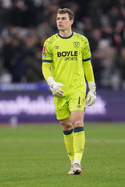 Mads Hermansen of West Ham United during the Emirates FA Cup Third Round match West Ham United vs Queens Park Rangers at London Stadium, London, United Kingdom, 11th January 2026

(Photo by Harvey Murphy/News Images)