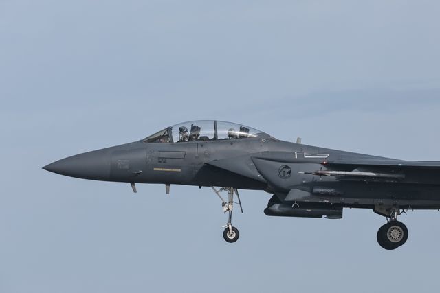 United States Air Force F-15 Strike Eagles land at RAF Lakenheath on training exercises at RAF Lakenheath, United Kingdom, 11th September 2025

(Photo by Mark Cosgrove/News Images)