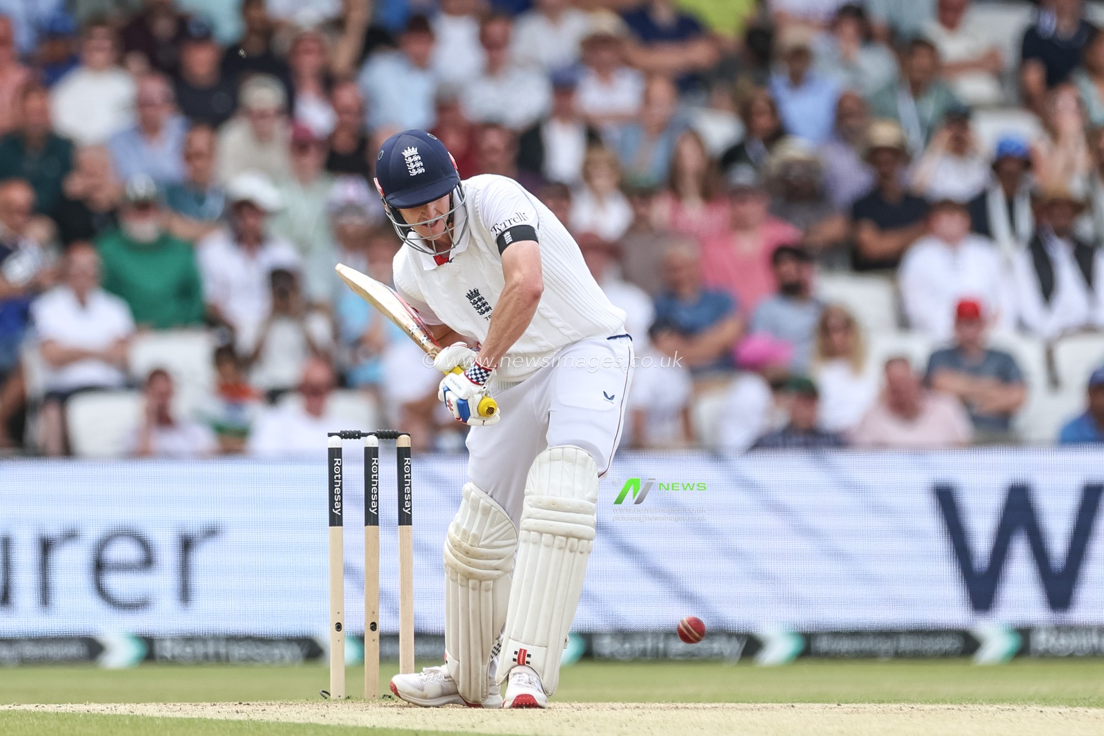 Harry Brook of England faces a ball during the 1st Rothesay Test Match, Day 3 England vs India at Headingley Cricket Ground, Leeds, United Kingdom, 22nd June 2025

(Photo by Mark Cosgrove/News Images)