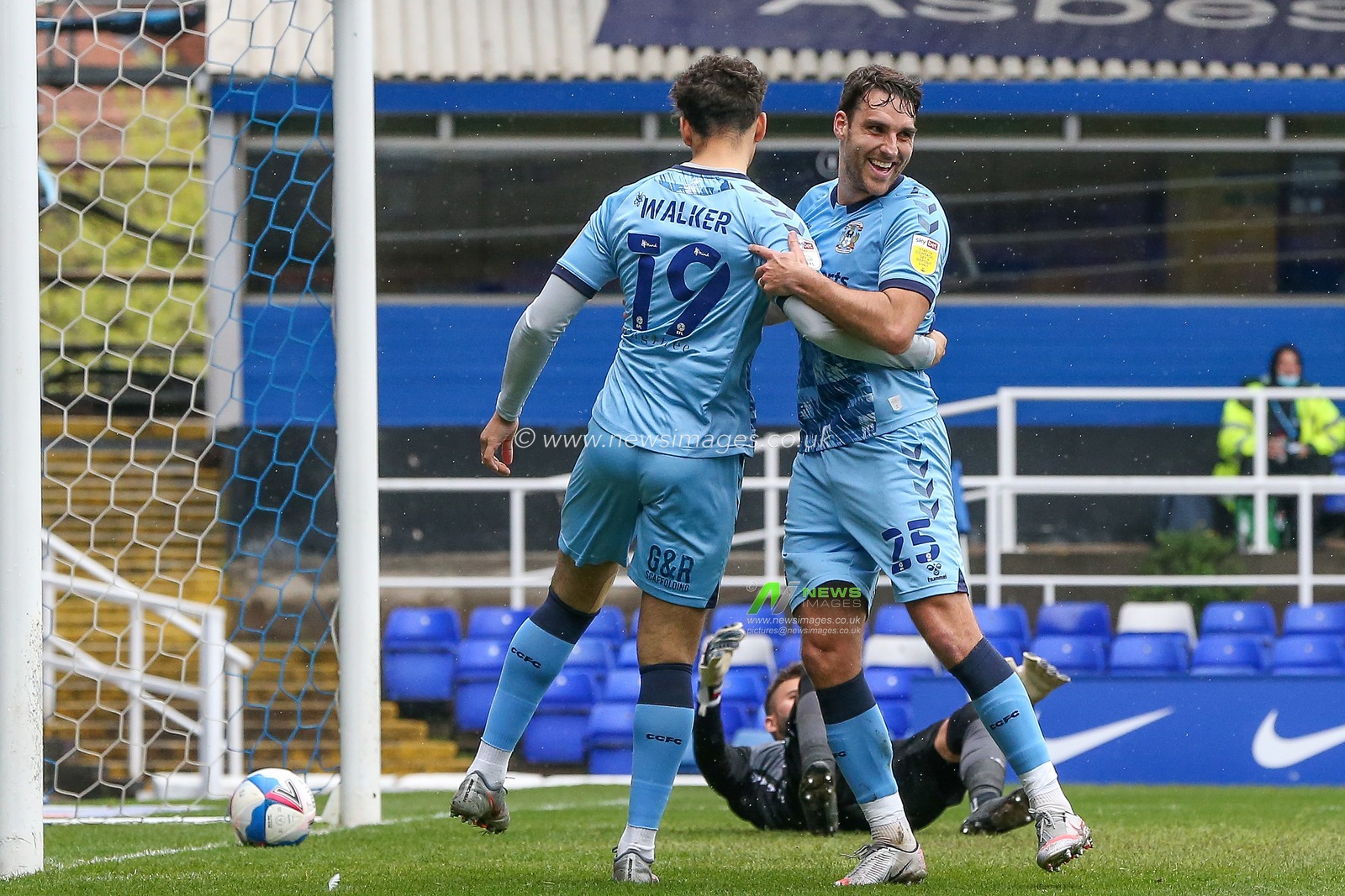 Matthew James #25 of Coventry City celebrates his goal in the game against Millwall
