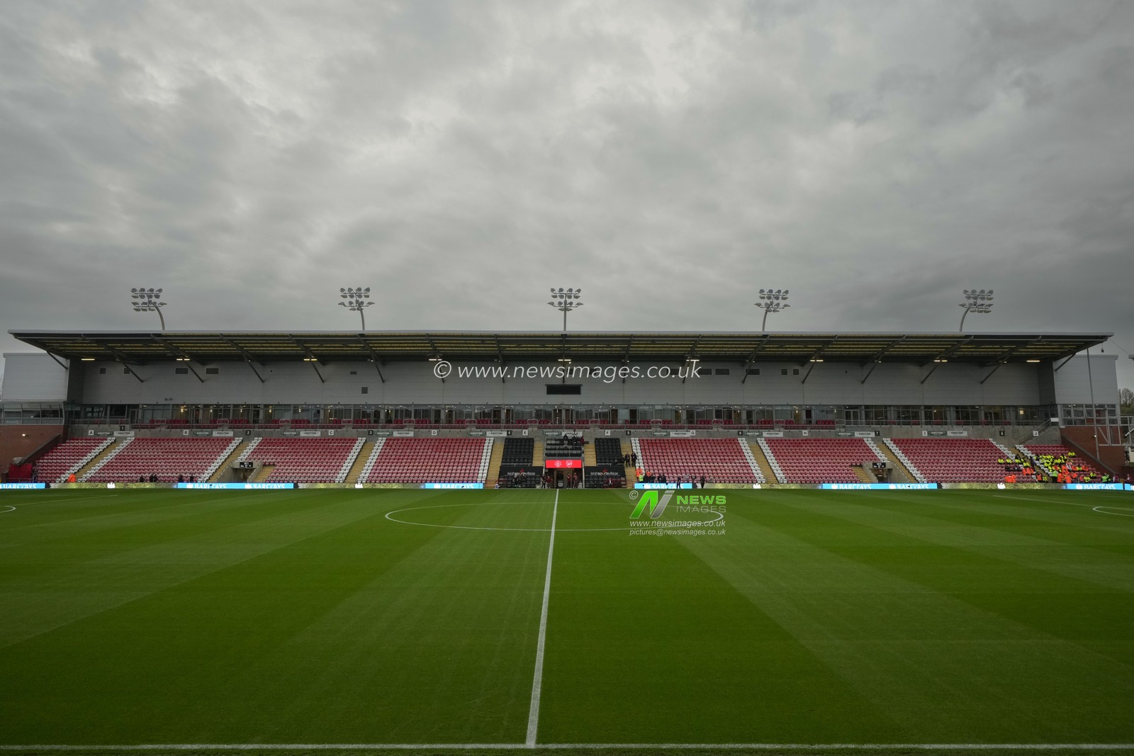 A general view of the Leigh Sports Village Stadium, home of Manchester United Women before the The FA Women's Super League match Manchester United Women vs Arsenal Women at Leigh Sports Village, Leigh, United Kingdom, 6th October 2023

(Photo by Steve Flynn/News Images)