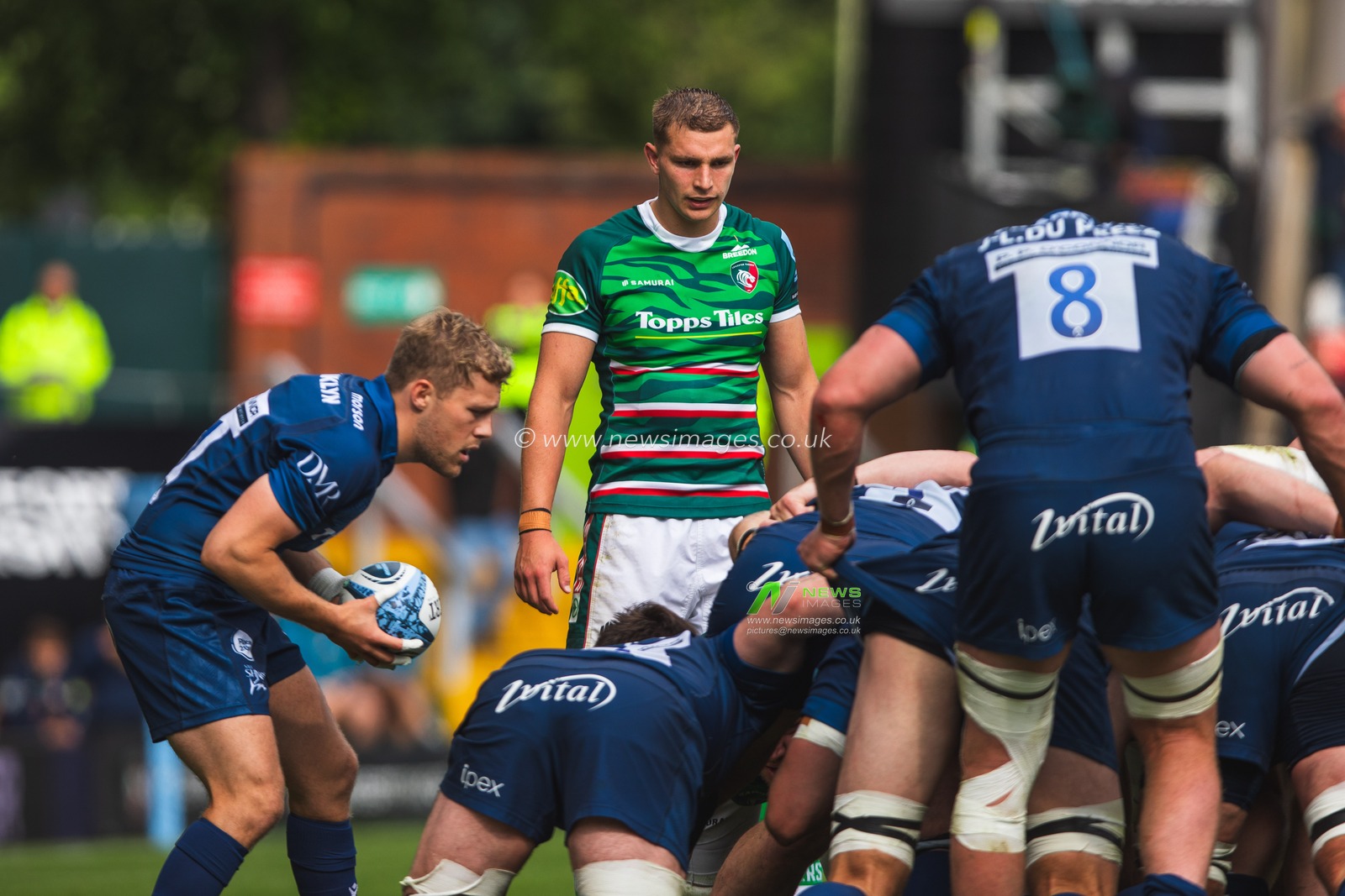 Jack van Poortvliet of Leicester Tigers during the Gallagher Premiership Play-off Semi-final Leicester Tigers vs Sale Sharks at Mattioli Woods Welford Road Stadium, Leicester, United Kingdom, 7th June 2025

(Photo by Craig Evans/News Images)
