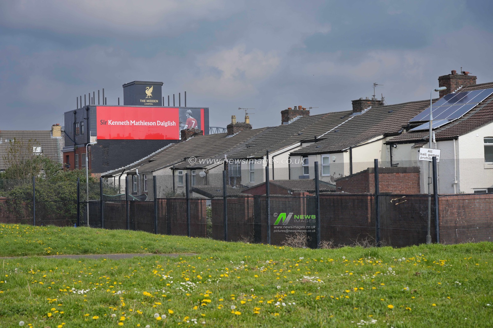 General view of The Midden Pub with a tribute to former Liverpool player and Manager Sir Kenny Dalglish before the Premier League match Liverpool vs Nottingham Forest at Anfield, Liverpool, United Kingdom, 22nd April 2023

(Photo by Steve Flynn/News Images)