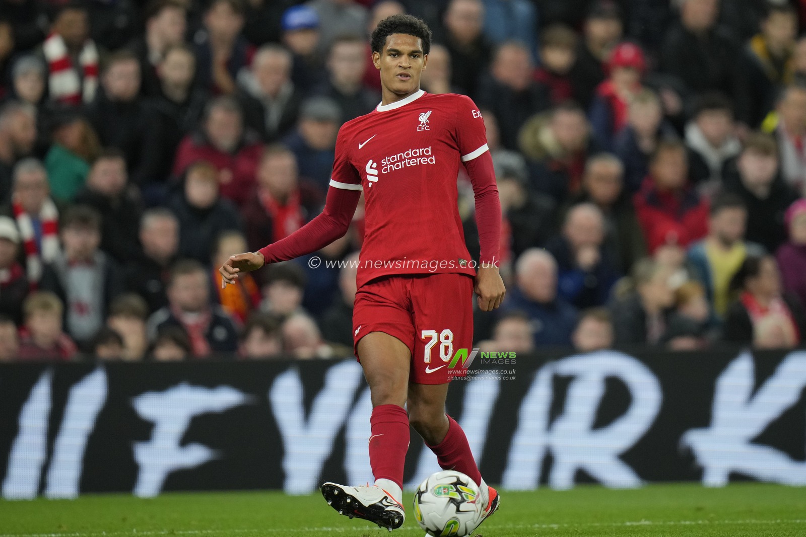 Jarell Quansah #78 of Liverpool during the Carabao Cup Third Round match Liverpool vs Leicester City at Anfield, Liverpool, United Kingdom, 27th September 2023

(Photo by Steve Flynn/News Images)