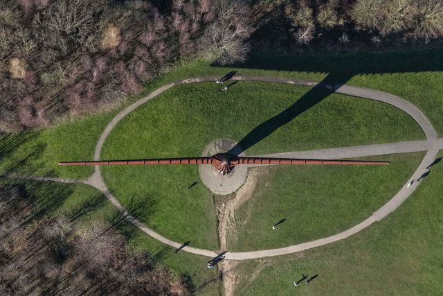 A sunny spring afternoon at The Angel of the North and the A1 at The Angel of the North, Gateshead, United Kingdom on 07 March 2026

(Photo by Mark Cosgrove/News Images)
