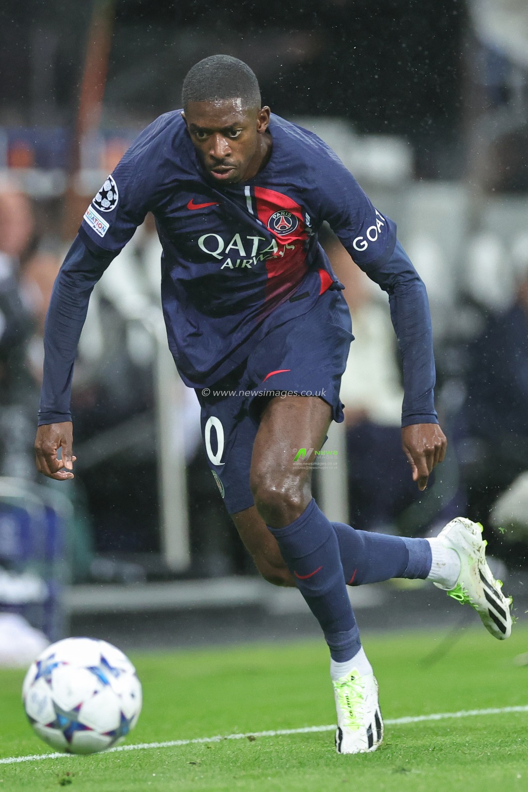 Ousmane DembÃ©lÃ© #10 of Paris Saint-Germain in action during the UEFA Champions League match Newcastle United vs Paris Saint-Germain at St. James's Park, Newcastle, United Kingdom, 4th October 2023

(Photo by Mark Cosgrove/News Images)