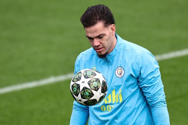 Ederson of Manchester City during the UEFA Champions League Manchester City Training session at Etihad Campus, Manchester, United Kingdom, 10th February 2025

(Photo by Mark Cosgrove/News Images)