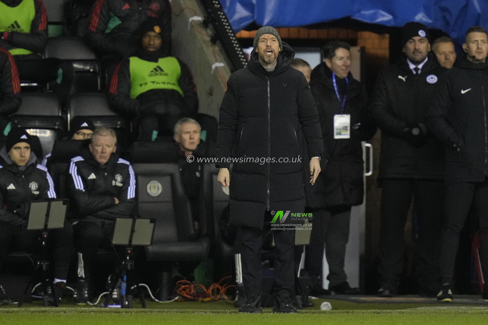 Erik ten Hag manager of Manchester United shouts instructions during the Emirates FA Cup Third Round match Wigan Athletic vs Manchester United at DW Stadium, Wigan, United Kingdom, 8th January 2024

(Photo by Steve Flynn/News Images)