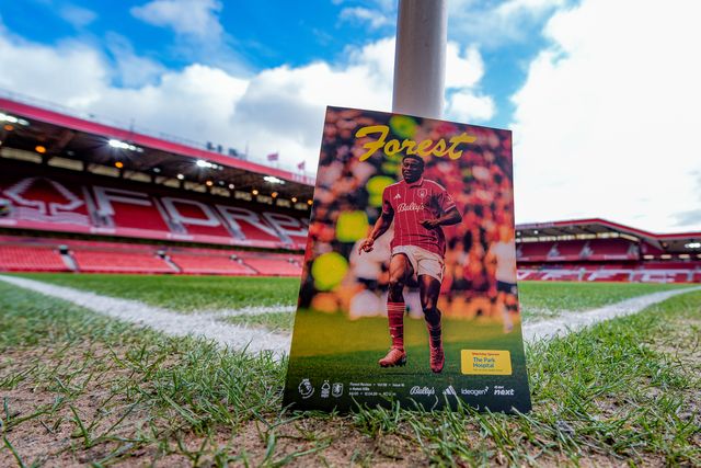 A general view of Taiwo Awoniyi of Nottingham Forest in the match day program during the Premier League match Nottingham Forest vs Aston Villa at City Ground, Nottingham, United Kingdom on 12 April 2026

(Photo by Maynard Manyowa/News Images)