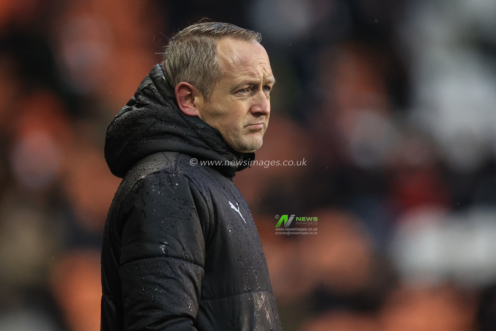 Neil Critchley head Coach of Blackpool during the game