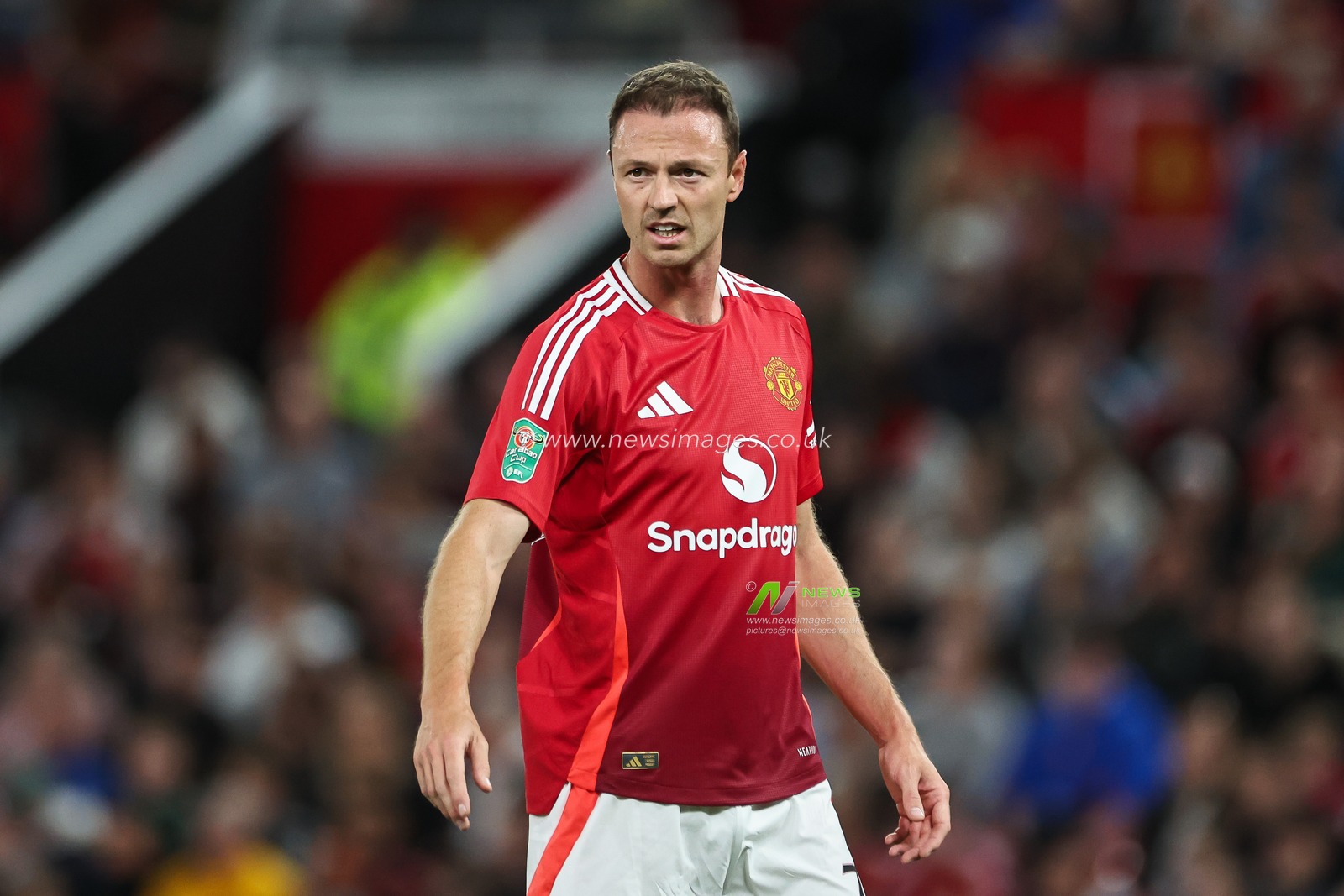 Jonny Evans of Manchester United during the Carabao Cup 3rd Round match Manchester United vs Barnsley at Old Trafford, Manchester, United Kingdom, 17th September 2024

(Photo by Mark Cosgrove/News Images)