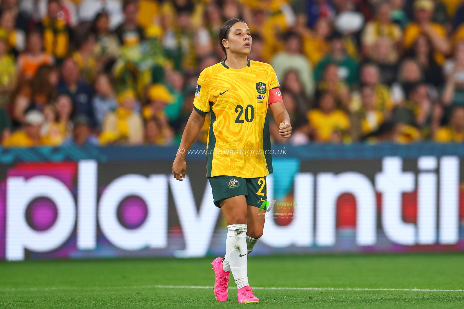 Sam Kerr #20 of Australia during the FIFA Women's World Cup 2023 Quarter-Final match Australia Women vs France Women at Suncorp Stadium, Brisbane, Australia, 12th August 2023

(Photo by Patrick Hoelscher/News Images)