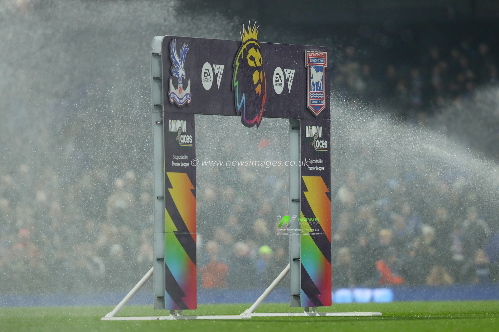 Rainbow Laces branded Premier League board during the Premier League match Ipswich Town vs Crystal Palace at Portman Road, Ipswich, United Kingdom, 3rd December 2024

(Photo by Izzy Poles/News Images)