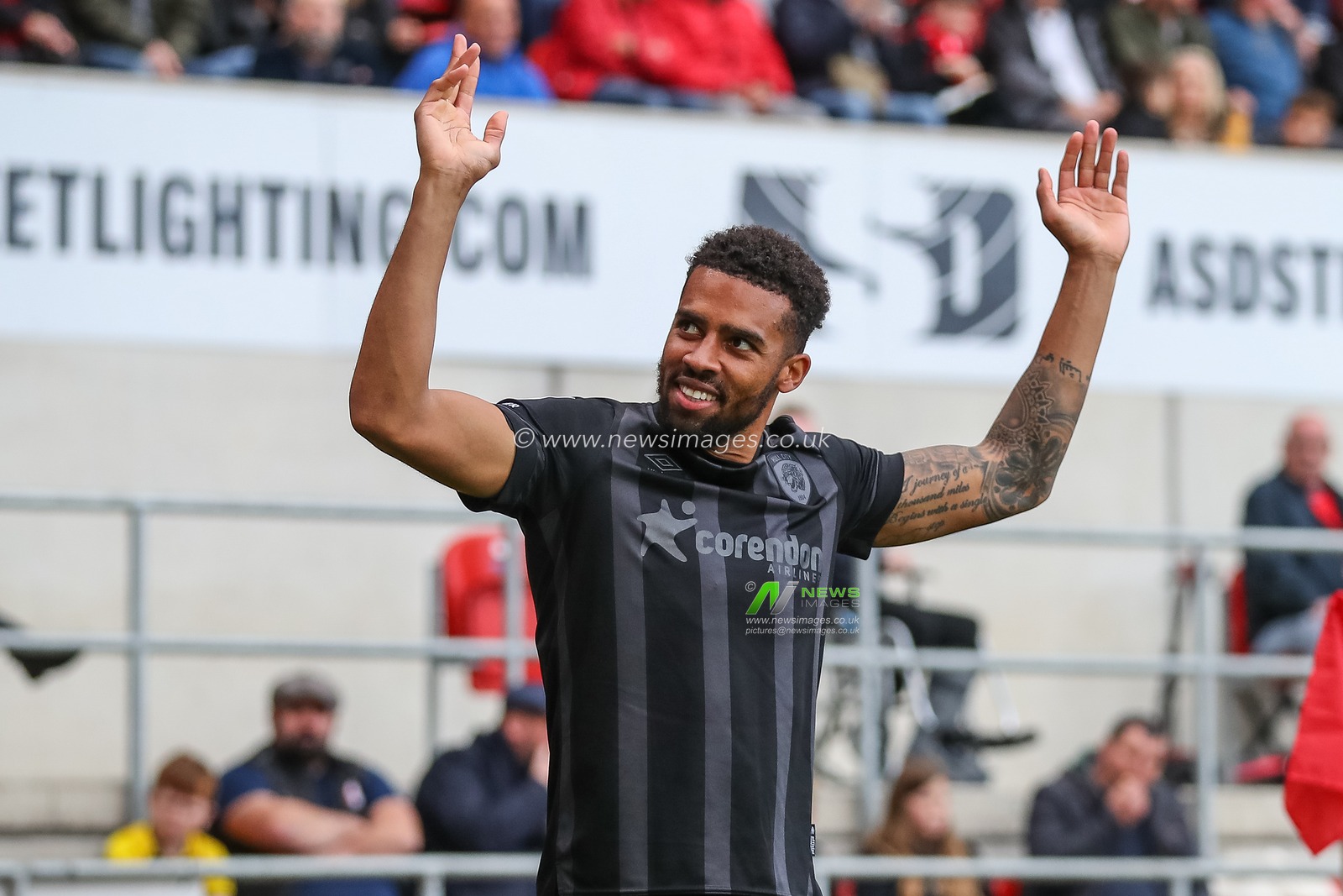 Cyrus Christie #33 of Hull City celebrates his goal to make it 1-2 during the Sky Bet Championship match Rotherham United vs Hull City at New York Stadium, Rotherham, United Kingdom, 22nd October 2022

(Photo by Gareth Evans/News Images)