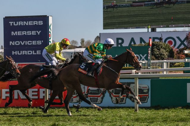 Honesty Policy ridden by Mark Walsh wins the 13:55 Turners Mersey Novices' Hurdle during the Randox Grand National 2025 Day 3 Grand National Day at Aintree Racecourse, Liverpool, United Kingdom, 5th April 2025

(Photo by Mark Cosgrove/News Images)