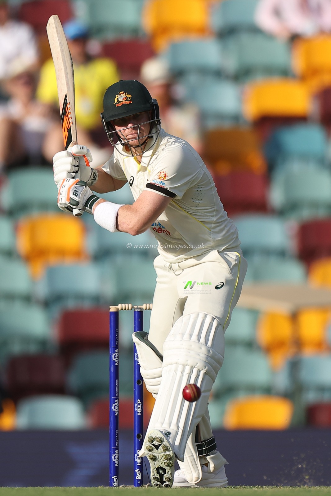 Steve Smith of Australia bats during the NRMA Insurance test Series match Australia vs South Africa at The Gabba, Brisbane Cricket Ground, Brisbane, Australia, 17th December 2022

(Photo by Patrick Hoelscher/News Images)