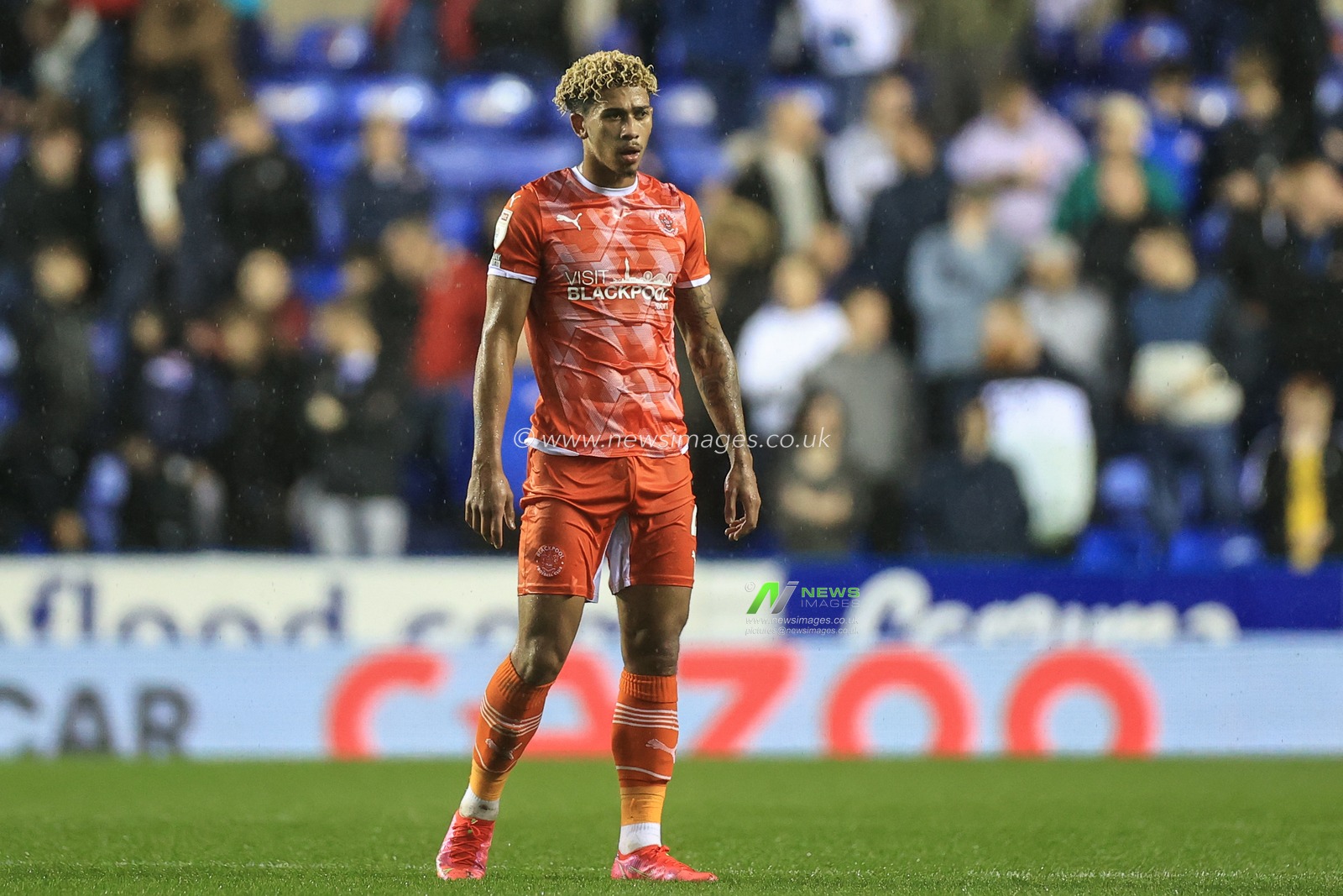 Jordan Gabriel #4 Of Blackpool during the game