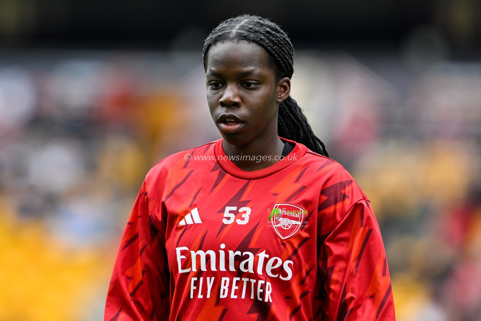 Vivienne Lia of Arsenal Women during the pre-game warm up ahead of the FA Women's League Cup Final match Arsenal Women vs Chelsea FC Women at Molineux, Wolverhampton, United Kingdom, 31st March 2024

(Photo by Cody Froggatt/News Images)