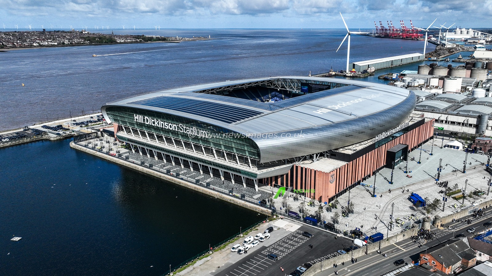 An aerial view of Hill Dickinson Stadium ahead of the Premier League match Everton vs Liverpool at Hill Dickinson Stadium, Liverpool, United Kingdom on 19 April 2026

(Photo by Alfie Cosgrove/News Images)